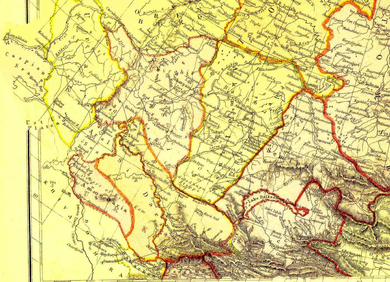 Карта казахской степи, 1882 год
