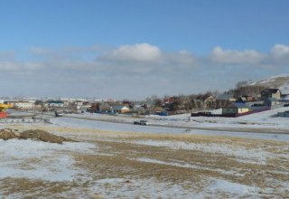 Панорама выезда на Красный Яр и Садовое (развилка).