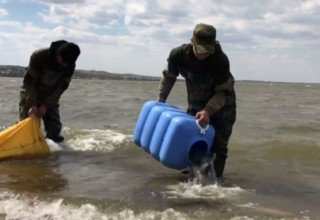 Запуск мальков в озеро Копа