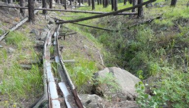 Боровое, Синюха, деревянная "железная" дорога