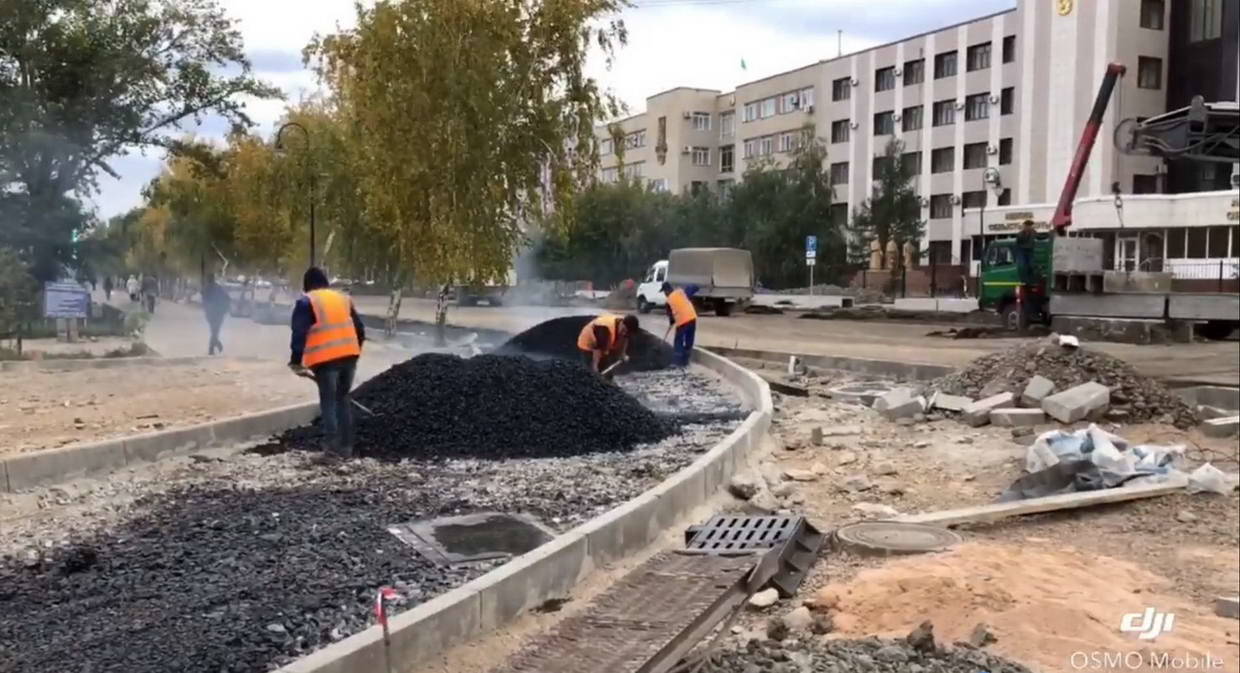 Ремонт перекрестка Горького - Ауэзова 20.09.2018. Фото из видеоролика
