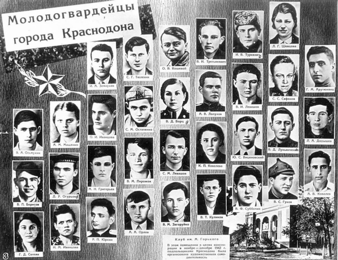 Молодогвардейцы города Краснодона.