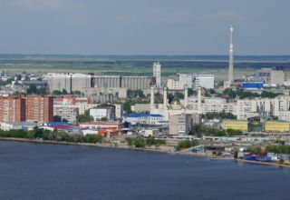 Район элеватора, рынок, берег озера. Вид с сопки. Кокшетау, 19 сентября 2008 и 12 мая 2020.