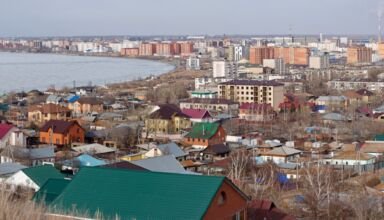 Панорама города крупным планом. Север. Кокшетау Онлайн.