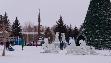 Прогулка по городу 4 января 2024. Кокшетау Онлайн.