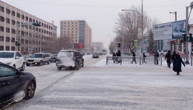Опять метель... Перекрёстки Абая - Назарбаева - Ауэзова. Кокшетау Онлайн. 26 января 2024.