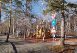 Новая и красивая воркаут площадка на берегу Боровского озера в парке лесников. Вероятно, будет самым посещаемым местом в этом районе. 16 ноября 2025.