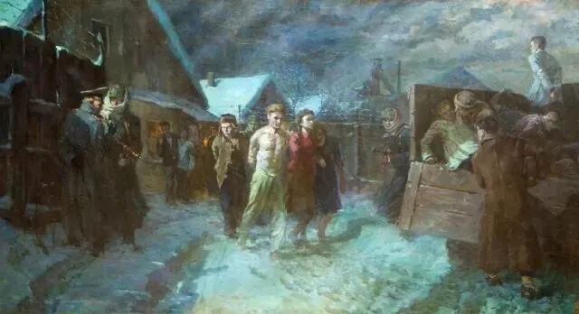 Картина «Непокорённые» написана в 1947 году группой луганских художников – М.Л. Вольштейном, Ф.Т. Костенко, А.А. Фильбертом. Фото из интернет.